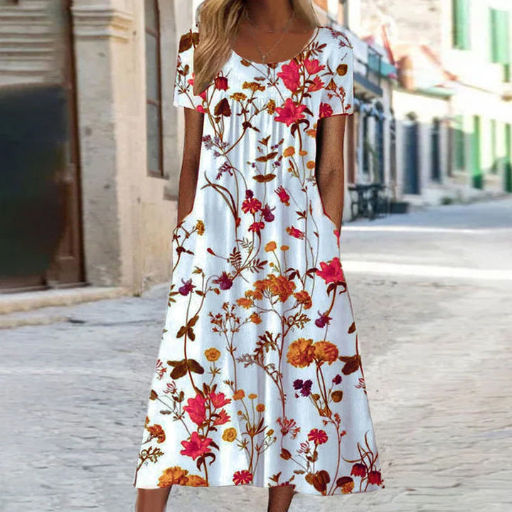 Athena | Floral Kleid mit Bauchbedeckung