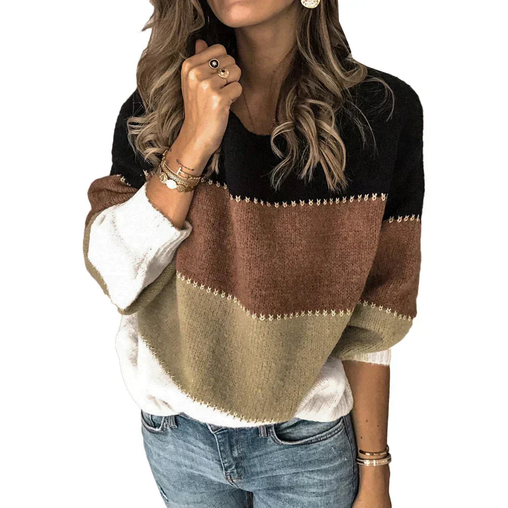 Louise | Farbblock Strickpullover